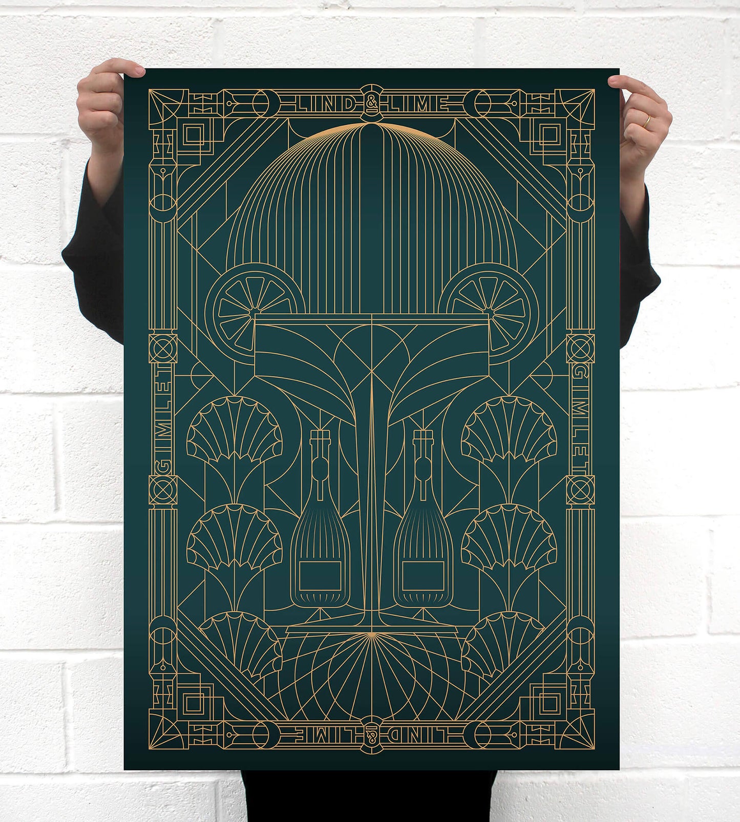 Lind & Lime • Art Deco Gimlet Poster A1