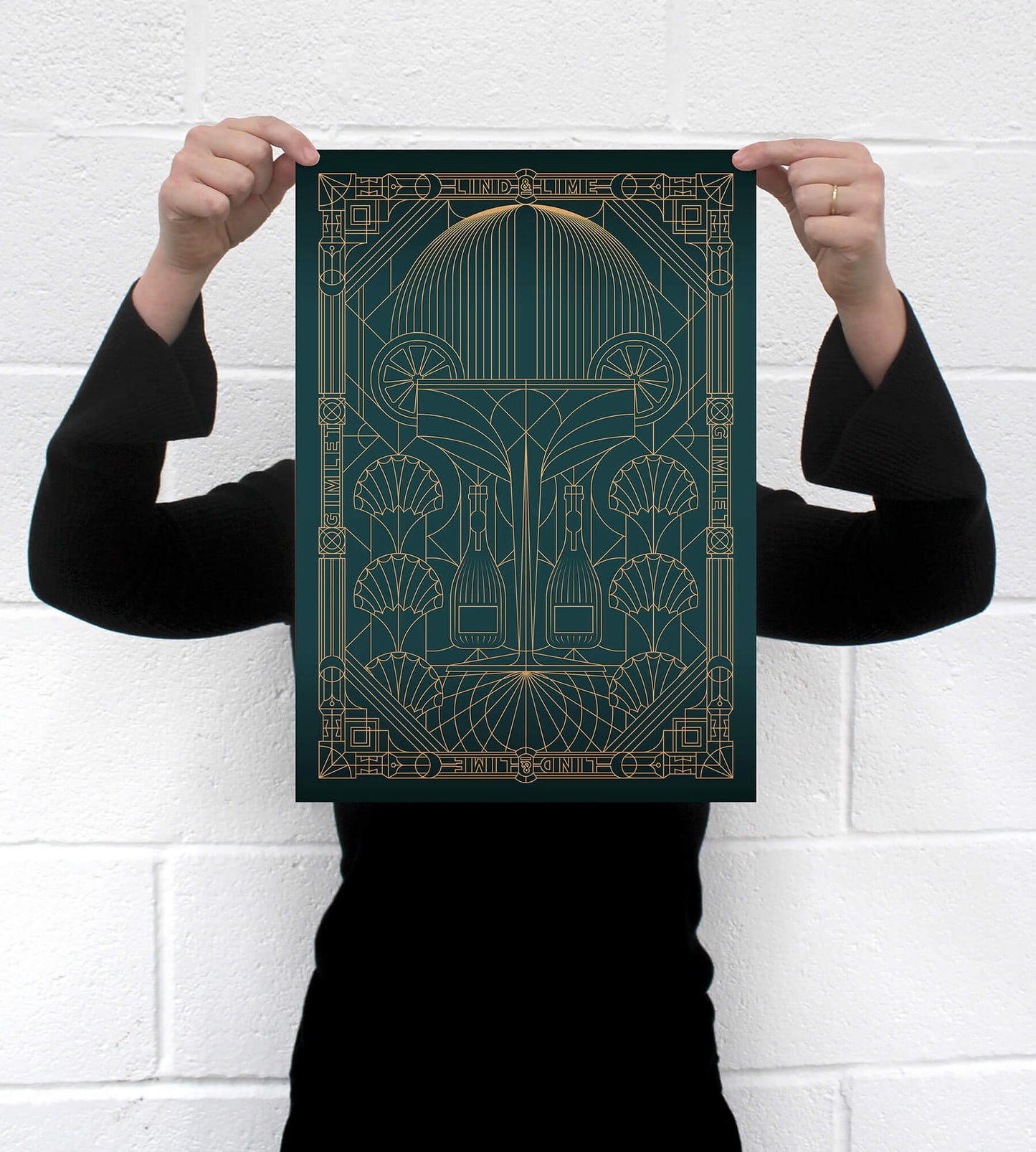 Lind & Lime • Art Deco Gimlet Poster A3