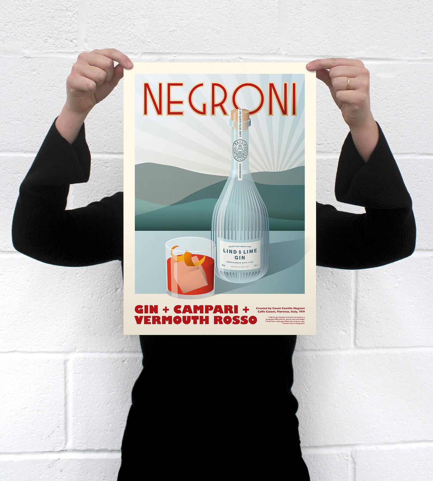 Lind & Lime • Negroni Poster A3