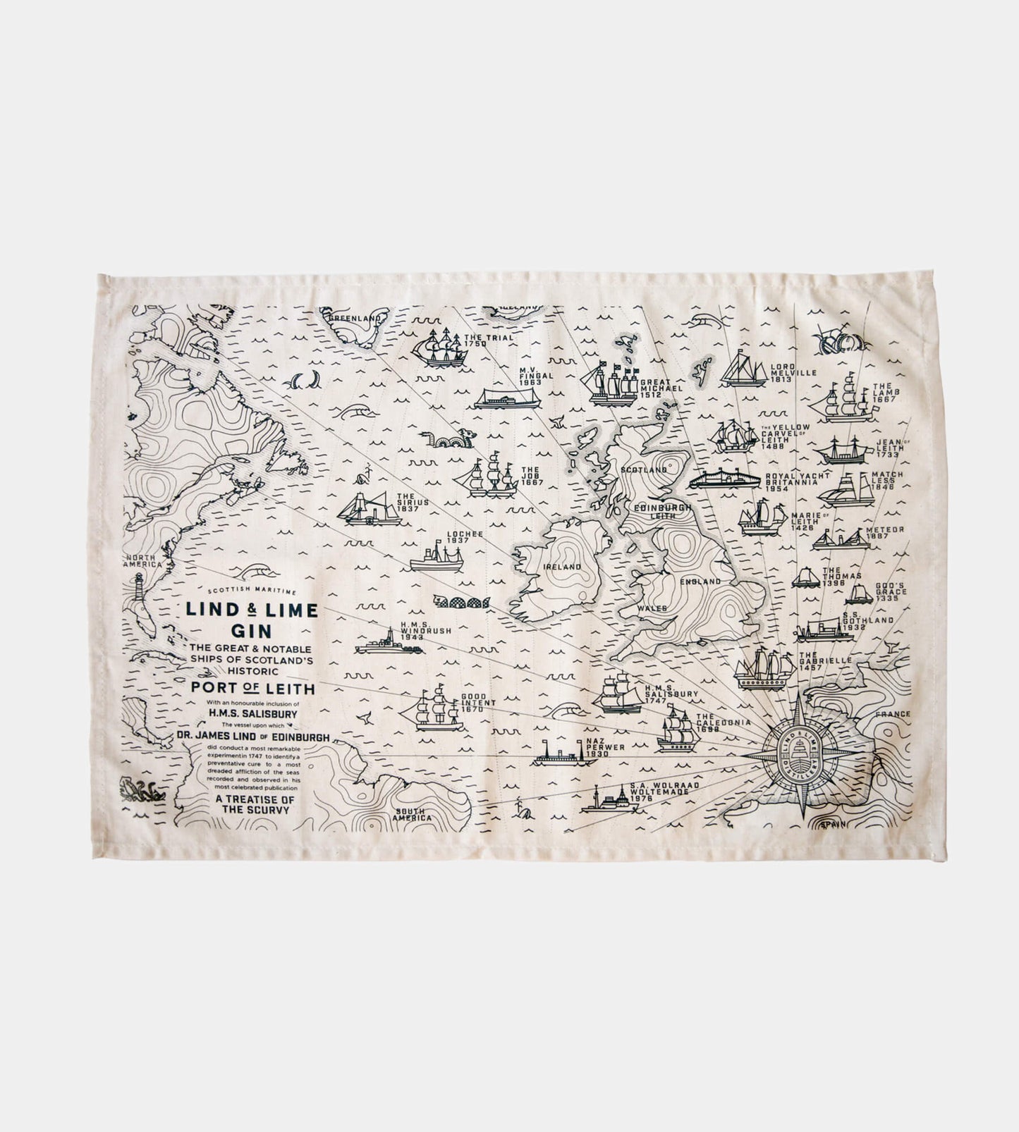Lind & Lime • Map Tea Towel