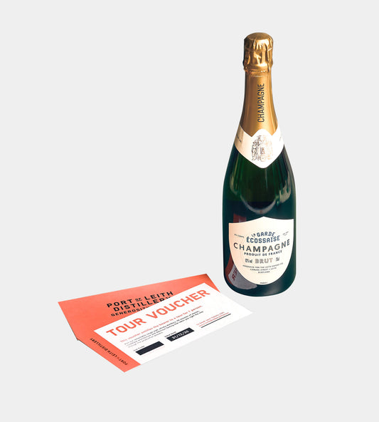 La Garde Écossaise Champagne with a voucher for 2 for Port of Leith Distillery