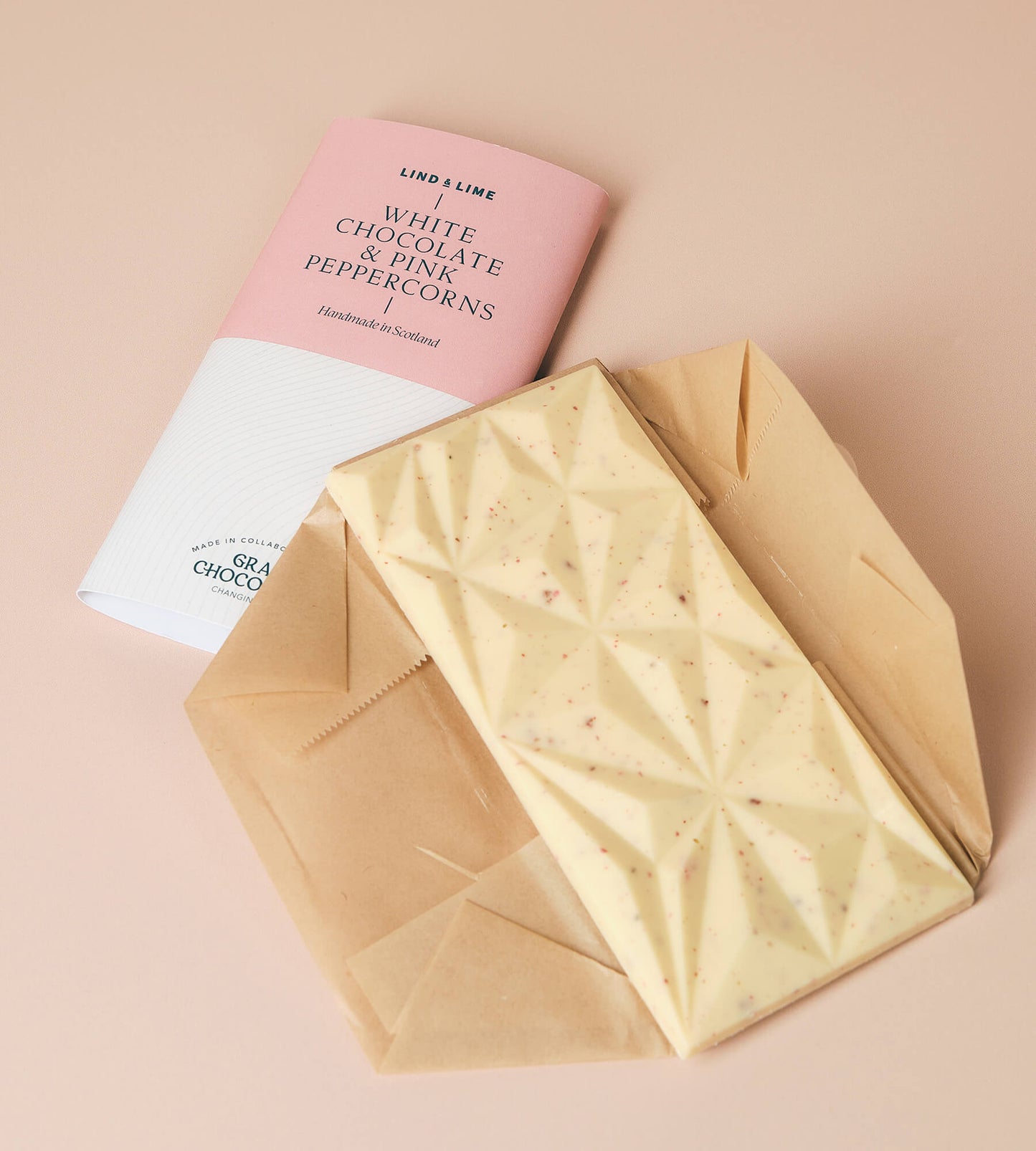 Lind & Lime x Grace Chocolates • White Chocolate & Pink Peppercorns
