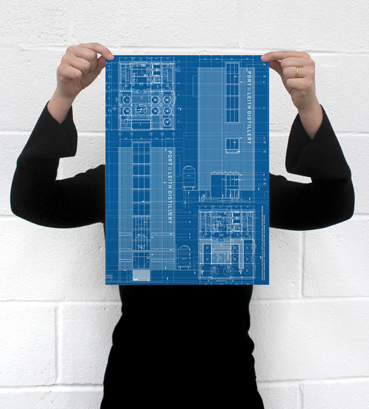 Port Of Leith Distillery • Blueprint Poster A3
