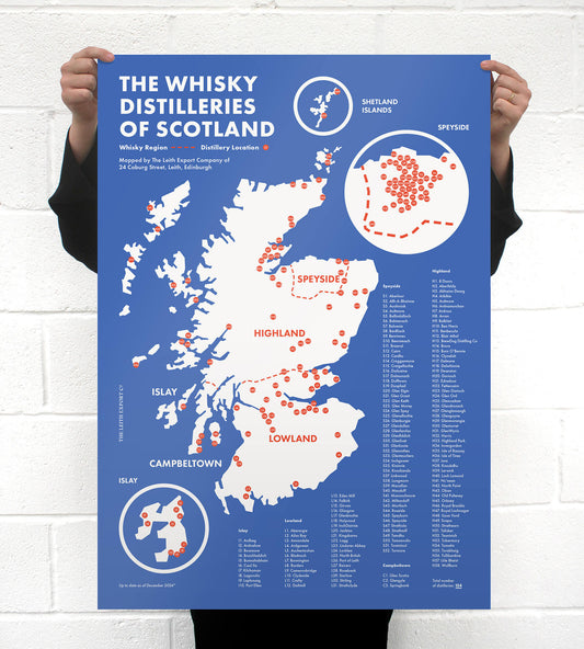 Leith Bond • The Whisky Distilleries of Scotland Poster A1