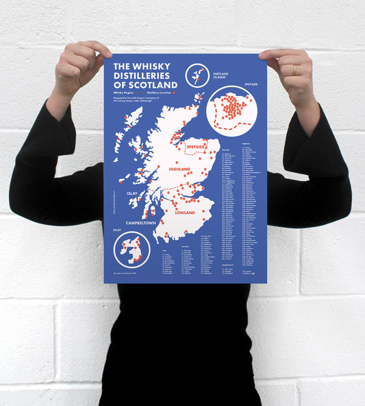 Leith Bond • The Whisky Distilleries of Scotland Poster A3
