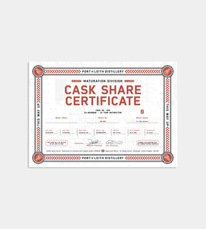 2-Bottle Cask Share Certificate, Ex-Bourbon 10 Year Maturation