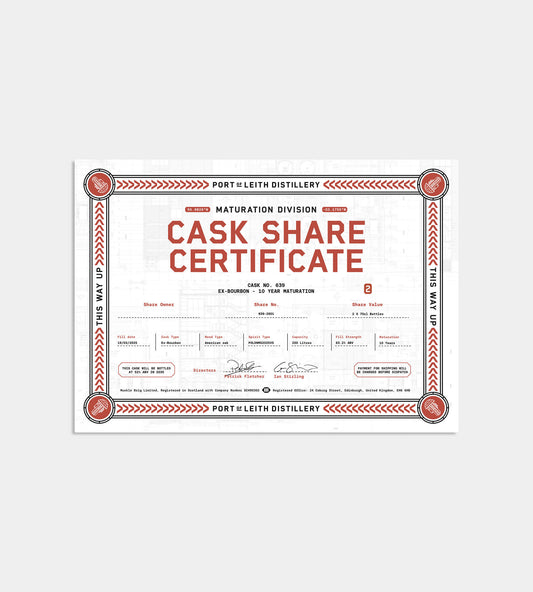 2-Bottle Cask Share Certificate, Ex-Bourbon 10 Year Maturation