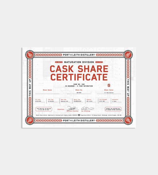 2-Bottle Cask Share Certificate, Ex-Bourbon 5 Year Maturation
