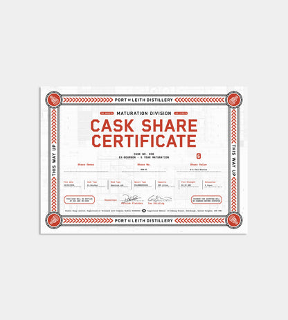 6-Bottle Cask Share Certificate, Ex-Bourbon 5 Year Maturation