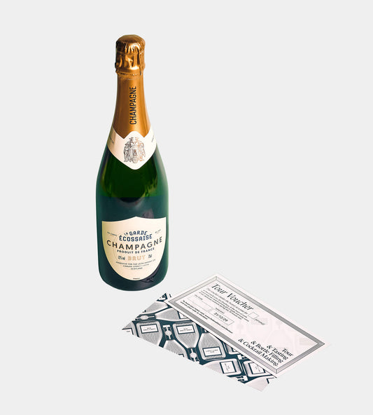 La Garde Écossaise Champagne with a voucher for 2 for Lind & Lime Distillery