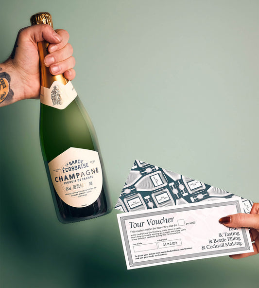 La Garde Écossaise Champagne with a voucher for 2 for Lind & Lime Distillery