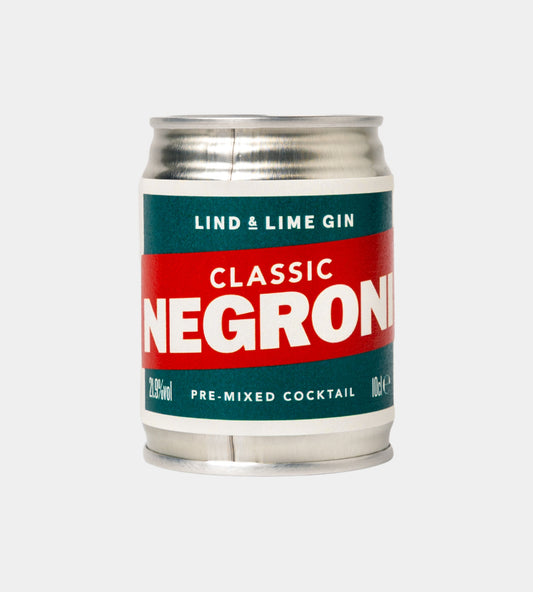 A single can of Classic Negroni Lind & Lime Gin pre-mixed cocktai