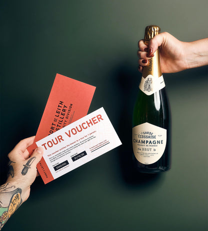 La Garde Écossaise Champagne with a voucher for 2 for Port of Leith Distillery